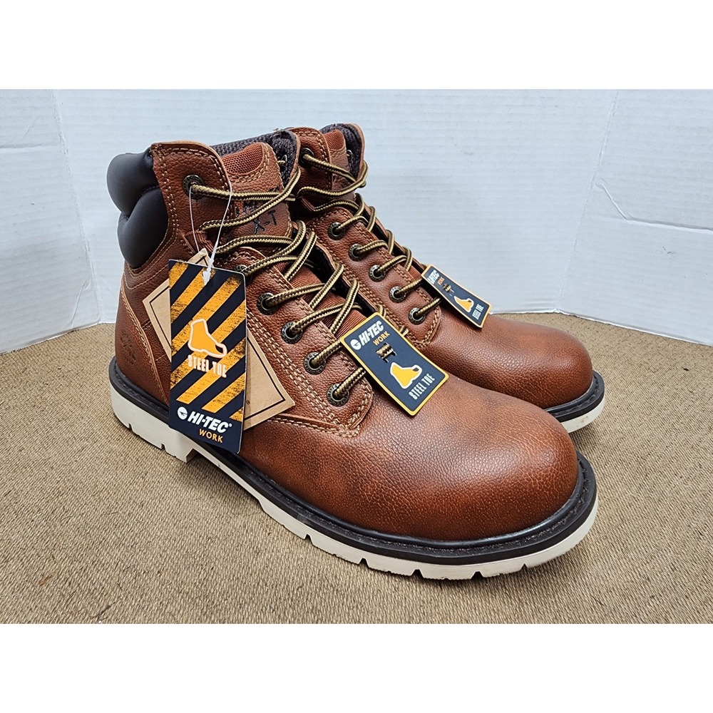 HI-TEC X-T Steel Toe Work Boots Brown Safe Lightweight Men's 11